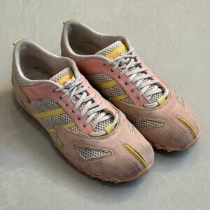 Vintage Diesel Menro Pink Yellow Suede Leather Sporty Sneakers Womens 7